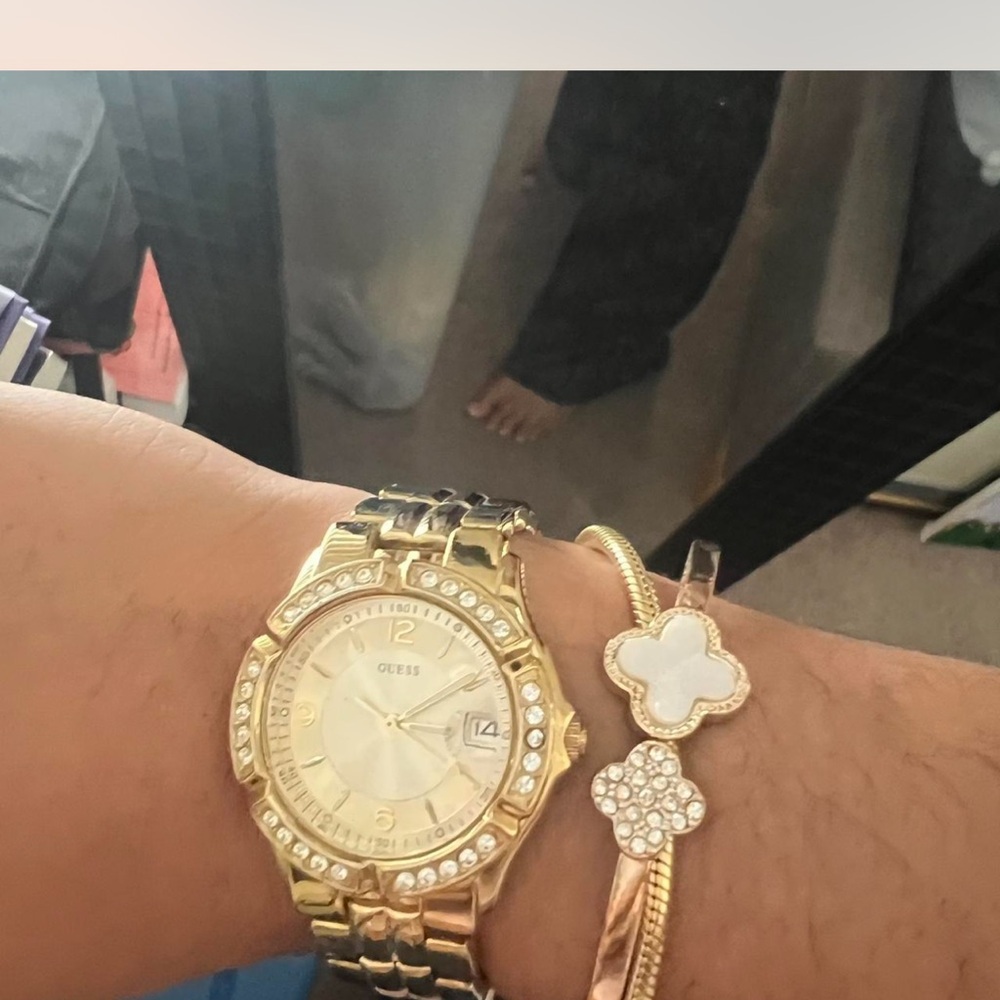 Guess Women's Gold-Tone Crystal Watch